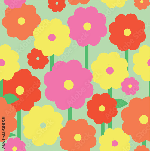 seamless pattern with flowers spring happy