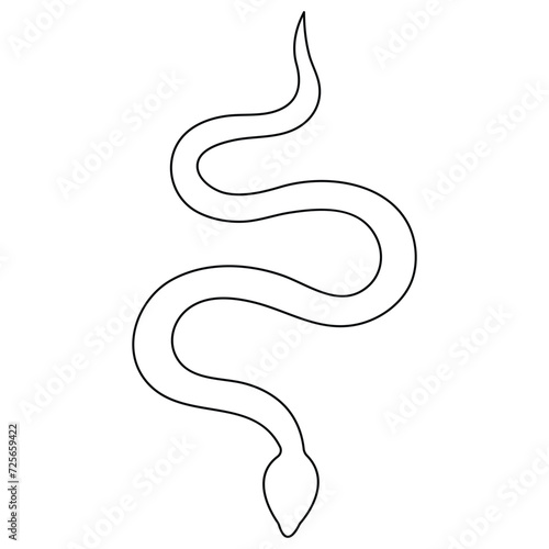 Continuous one line art drawing of venomous snake outline art vector illustration
