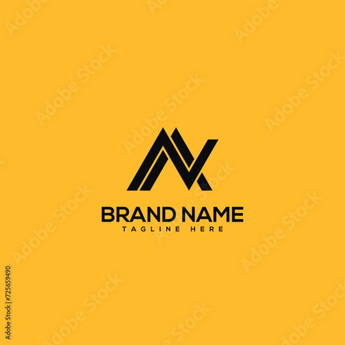 Abstract monogram letter MN NM logo design template - vector. photo