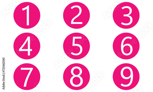 number digit icon vector set with white background. Vector illustration. EPS file 12.