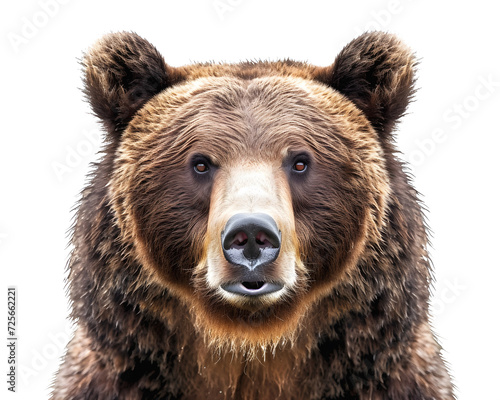 Portrait of a big brown bear. Grizzly bear head.