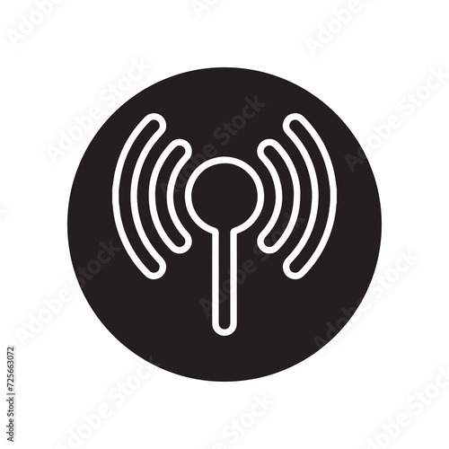 Wi Fi icon vector. Wireless router logo design. Wifi vector icon illustration in circle isolated on white background