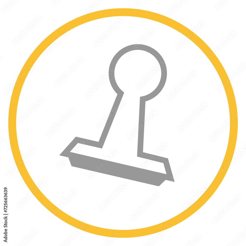 Button grau orange mit Stempel Icon: Genehmigung oder Behörde Button grau orange mit Stempel Icon: Genehmigung oder Behörde
