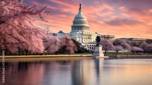 US Capitol building at sunset, Washington DC, USA.

