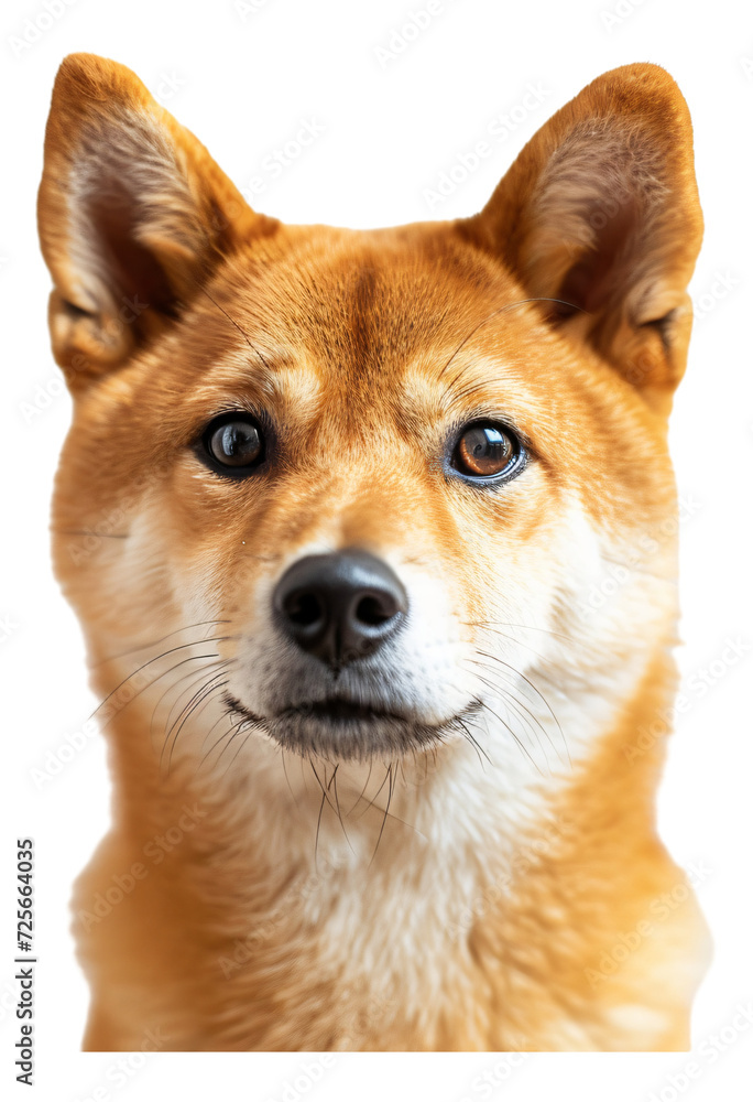 A close-up of a Shiba Inu's head A close-up of a Shiba Inu's head