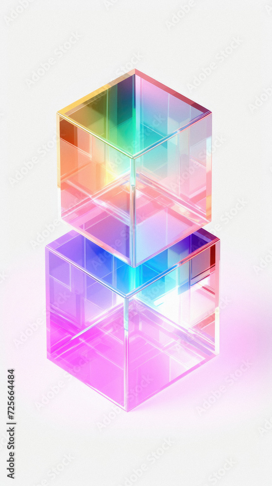 Colorful abstract cube on a white background . Colorful abstract cube on a white background .