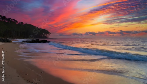 Tranquil Coastal Sunset © Agustín