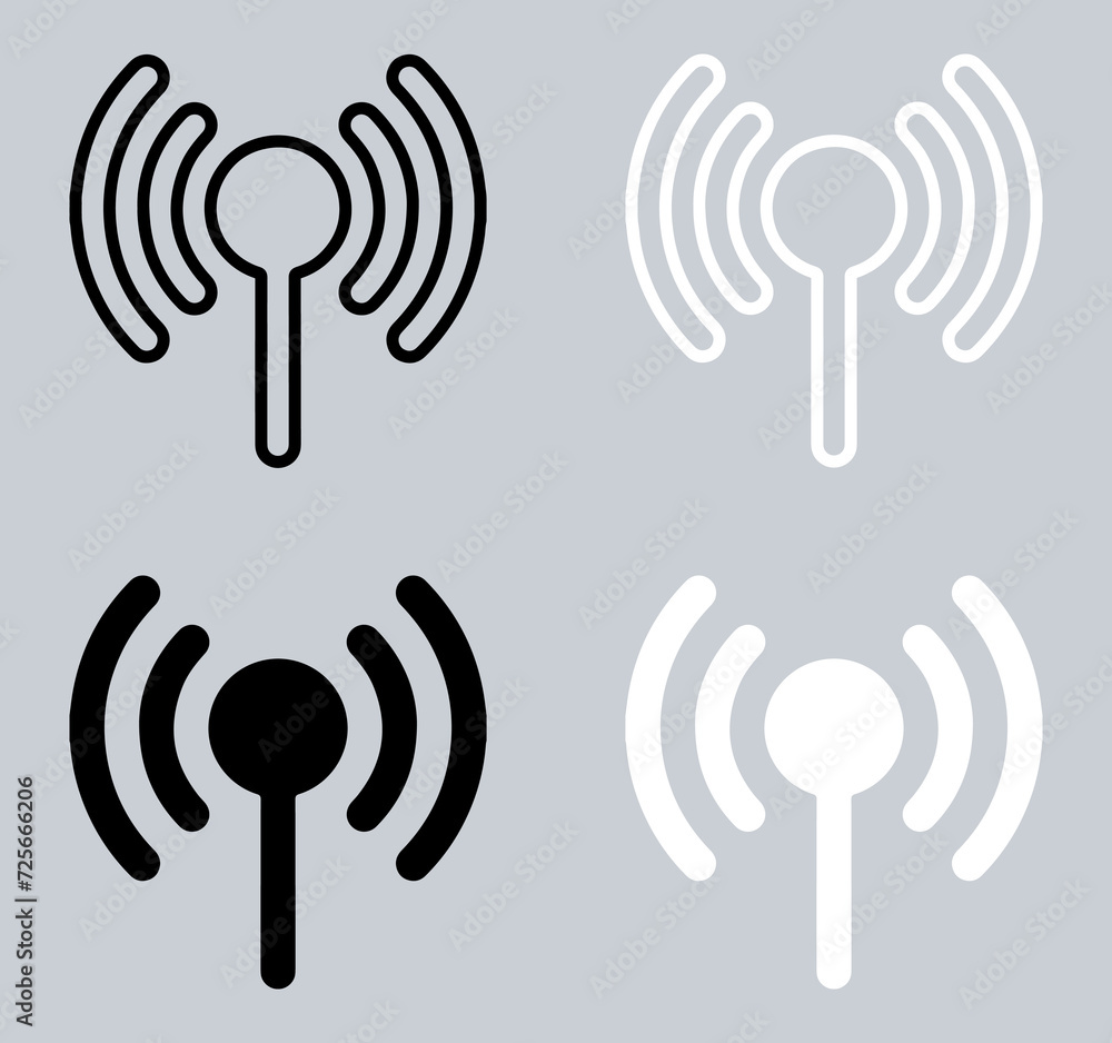 Set of Wi Fi icon. Wireless router icon sign symbol in trendy flat style. Wifi vector icon illustration isolated on gray background Set of Wi Fi icon. Wireless router icon sign symbol in trendy flat style. Wifi vector icon illustration isolated on gray background