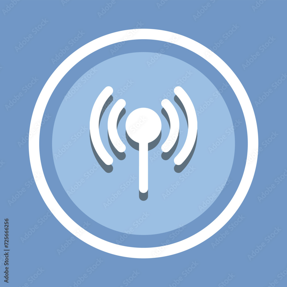 Wi Fi Icon Vector. Wireless icon vector in trendy flat style. Wifi icon image, Wifi icon illustration isolated on blue background Wi Fi Icon Vector. Wireless icon vector in trendy flat style. Wifi icon image, Wifi icon illustration isolated on blue background