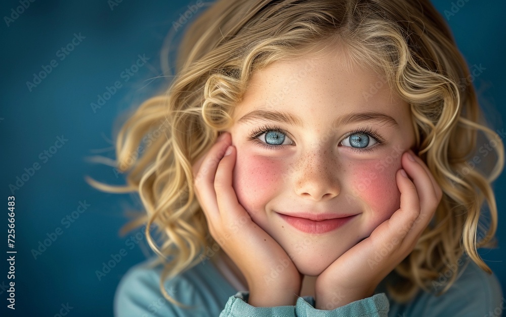 Portrait of a Little Girl With Blue Eyes and Blonde Hair Portrait of a Little Girl With Blue Eyes and Blonde Hair