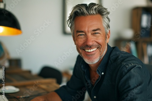 a man smiling at camera photo