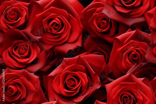 Seamless flower pattern illustration. Red roses background.