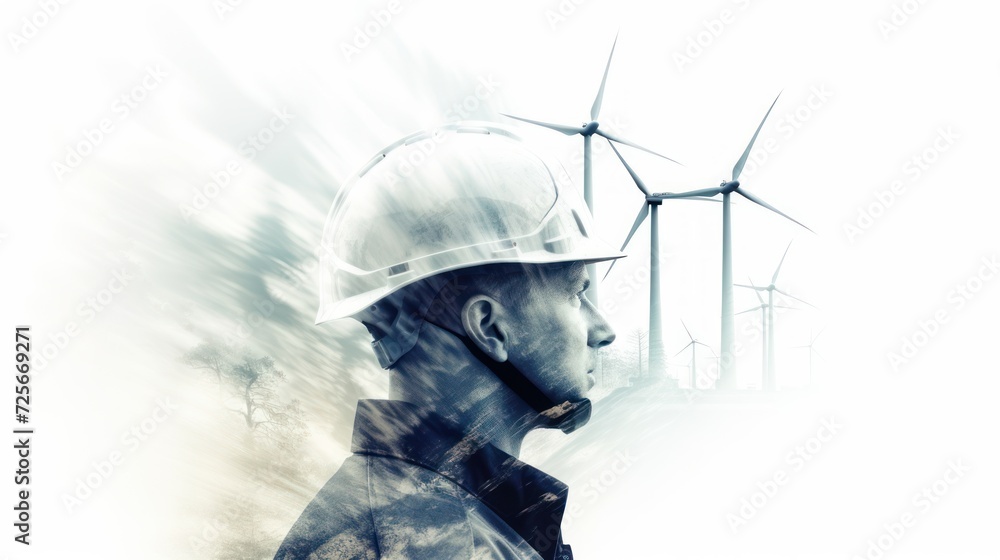 engineer man ware safety helmet and solar cell and wind mill, technology, turbine, energy, renewable, generator, sky, power, industrial, alternative, worker, hardhat, electricity engineer man ware safety helmet and solar cell and wind mill, technology, turbine, energy, renewable, generator, sky, power, industrial, alternative, worker, hardhat, electricity