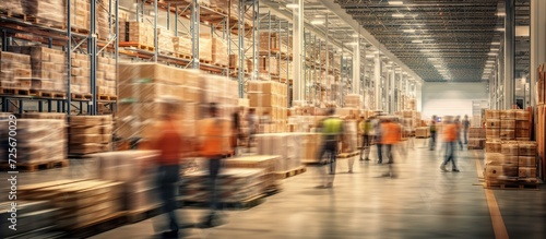 busy activities in the logistics warehouse