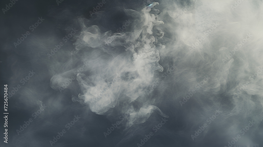 White smoke, Realistic dry ice smoke clouds fog overlay perfect for compositing into your shots, Abstract smoke misty fog on isolated black background. Texture overlays, ai generated