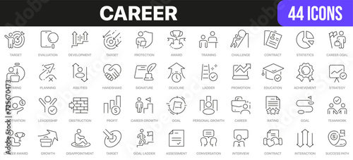 Career line icons collection. UI icon set in a flat design. Excellent signed icon collection. Thin outline icons pack. Vector illustration EPS10