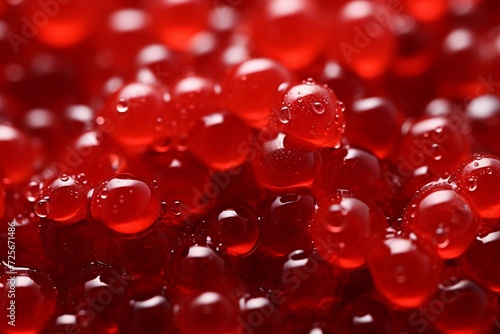 Macro texture of delicious fresh salmon fish red caviar, close up view