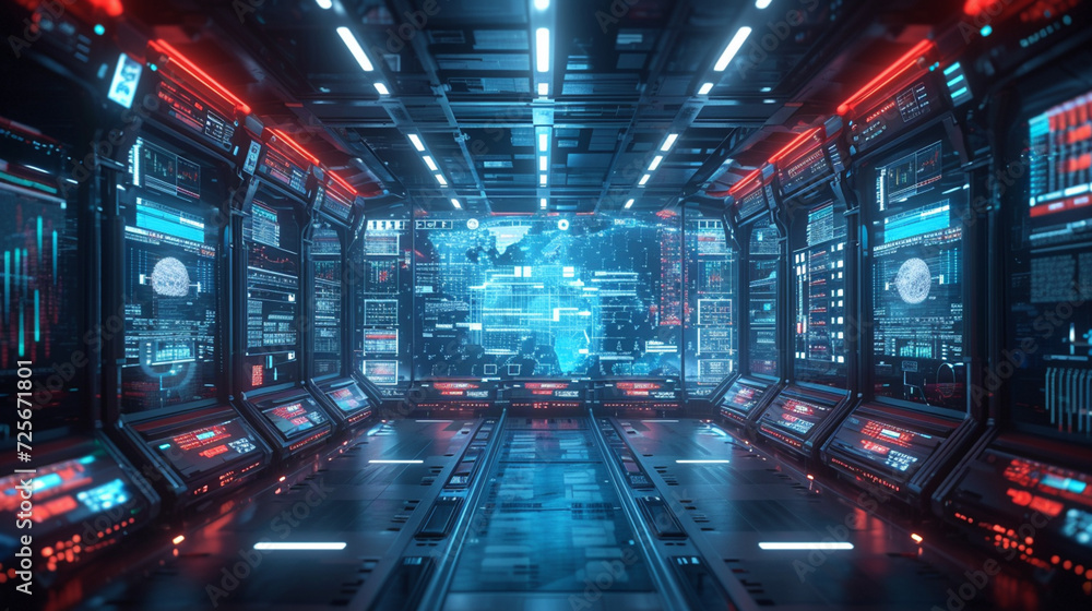 Fototapeta premium Cutting-Edge Biomedical Exploration: Scientist with Test Tubes and DNA Sequencing