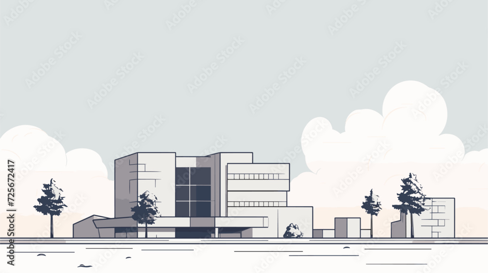 Vector illustration inspired by modern architecture  featuring clean lines and minimalist design  capturing the simplicity and elegance of contemporary buildings. simple minimalist illustration