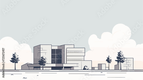 Vector illustration inspired by modern architecture  featuring clean lines and minimalist design  capturing the simplicity and elegance of contemporary buildings. simple minimalist illustration