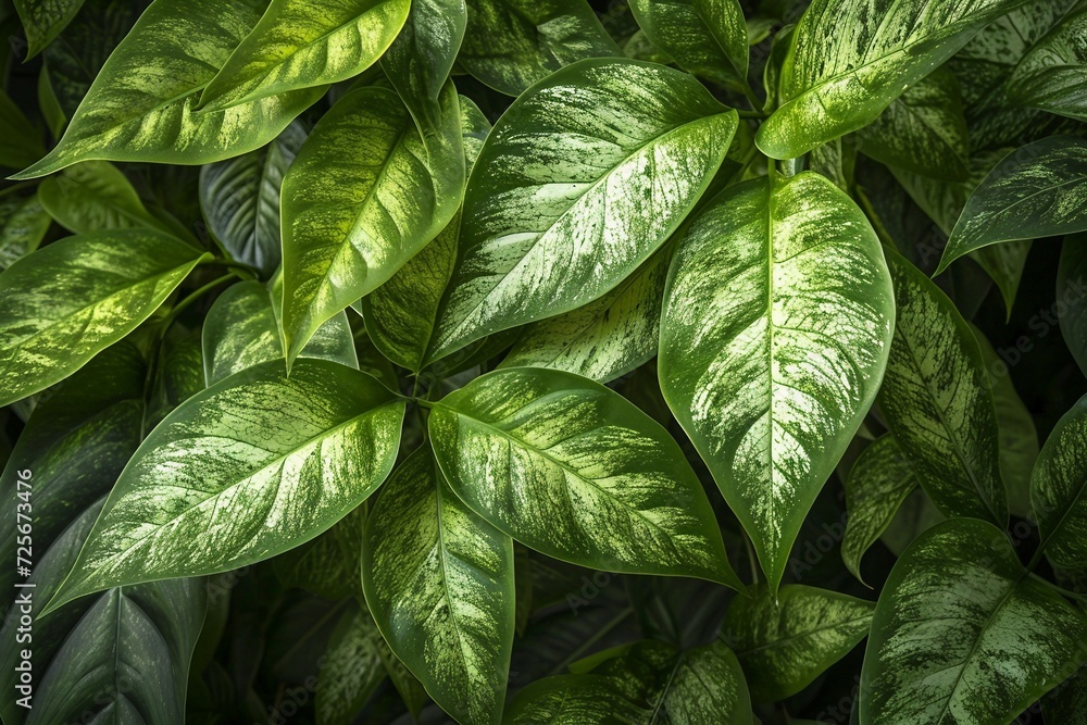 a close up of a green leaf - obrazy, fototapety, plakaty 