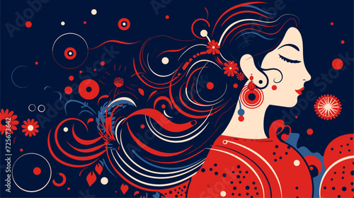 abstract patterns incorporating traditional Indian motifs  portraying the diversity and beauty of Indian cultural elements in a dynamic vector backdrop. simple minimalist illustration creative