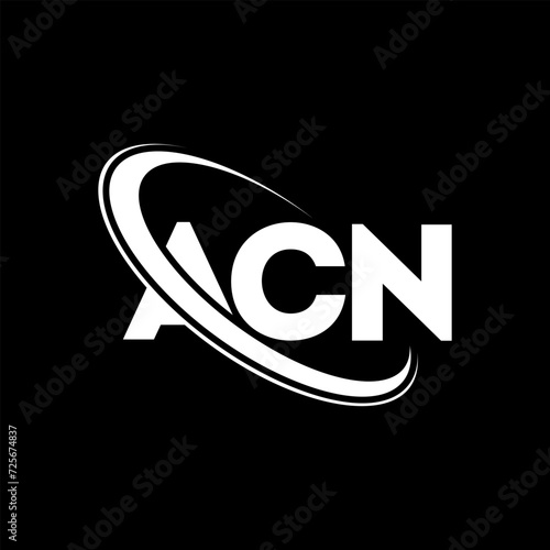 ACN logo. ACN letter. ACN letter logo design. Initials ACN logo linked with circle and uppercase monogram logo. ACN typography for technology, business and real estate brand.