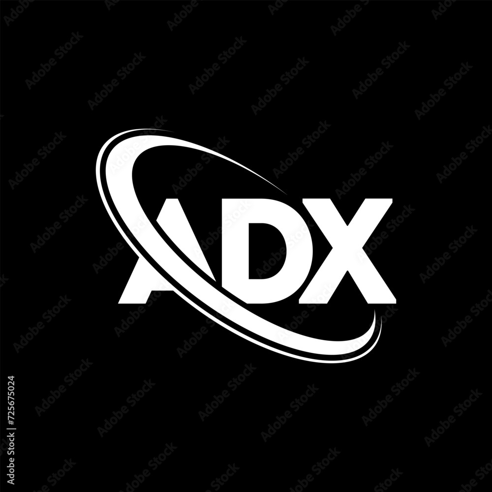 ADX logo. ADX letter. ADX letter logo design. Initials ADX logo linked with circle and uppercase monogram logo. ADX typography for technology, business and real estate brand.