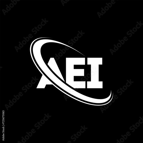 AEI logo. AEI letter. AEI letter logo design. Initials AEI logo linked with circle and uppercase monogram logo. AEI typography for technology, business and real estate brand. photo