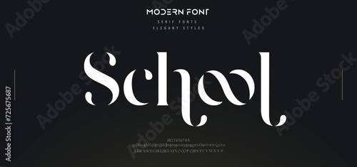 Elegant Font Uppercase Lowercase and Number. Classic Lettering Minimal Fashion Designs. Typography modern serif fonts regular decorative vintage concept. vector illustration