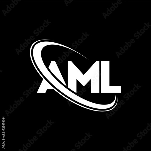 AML logo. AML letter. AML letter logo design. Initials AML logo linked with circle and uppercase monogram logo. AML typography for technology, business and real estate brand.