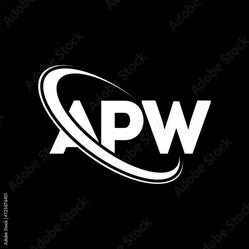 APW logo. APW letter. APW letter logo design. Initials APW logo linked with circle and uppercase monogram logo. APW typography for technology, business and real estate brand.