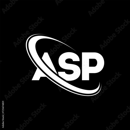 ASP logo. ASP letter. ASP letter logo design. Initials ASP logo linked with circle and uppercase monogram logo. ASP typography for technology, business and real estate brand.