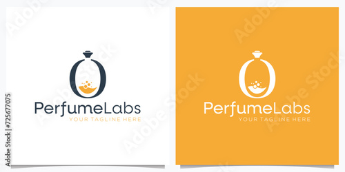 Luxury Perfume lab logo template design. Vector illustration.