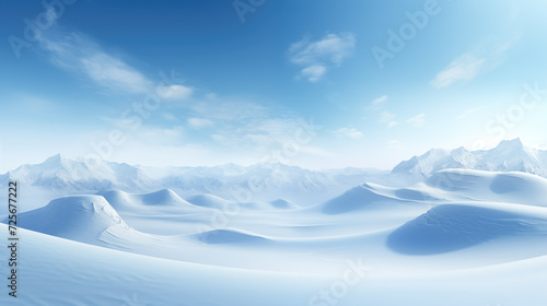a landscape full of snow, beautiful peaceful day in winter