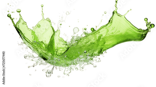 Green  water splashing isolated on transparent and white background.PNG image