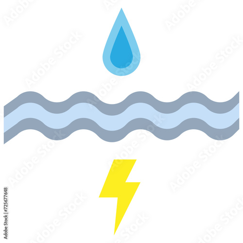 water power flat style icons