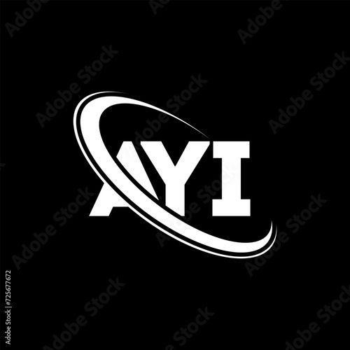 AYI logo. AYI letter. AYI letter logo design. Initials AYI logo linked with circle and uppercase monogram logo. AYI typography for technology, business and real estate brand. photo
