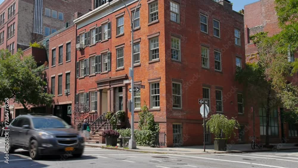 A typical daytime New York City apartment building establishing shot. A typical daytime New York City apartment building establishing shot.