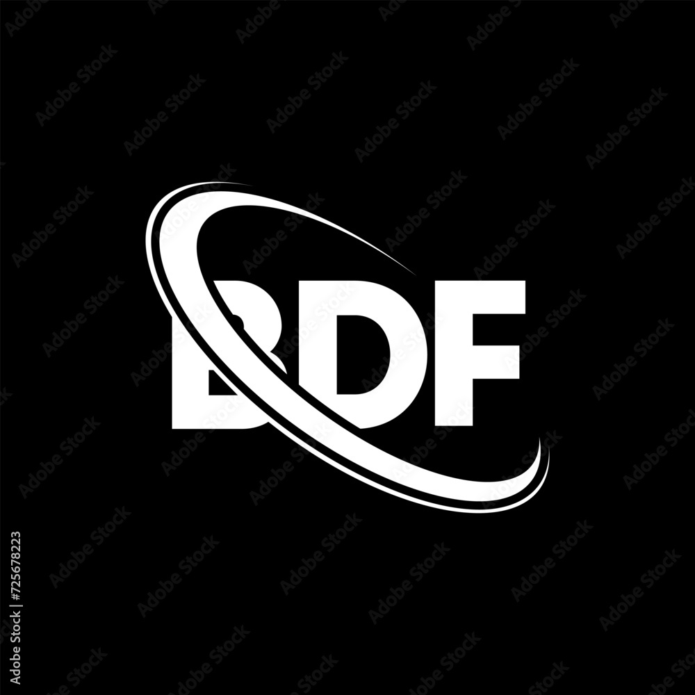 BDF logo. BDF letter. BDF letter logo design. Initials BDF logo linked with circle and uppercase monogram logo. BDF typography for technology, business and real estate brand.