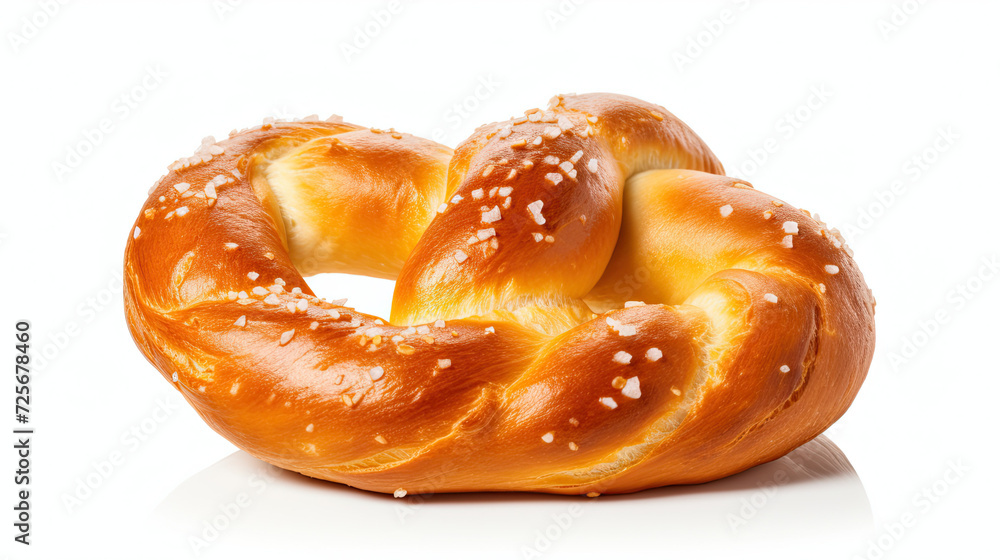 fresh pretzel with bakery salt. Traditional pretzel isolated on white background fresh pretzel with bakery salt. Traditional pretzel isolated on white background