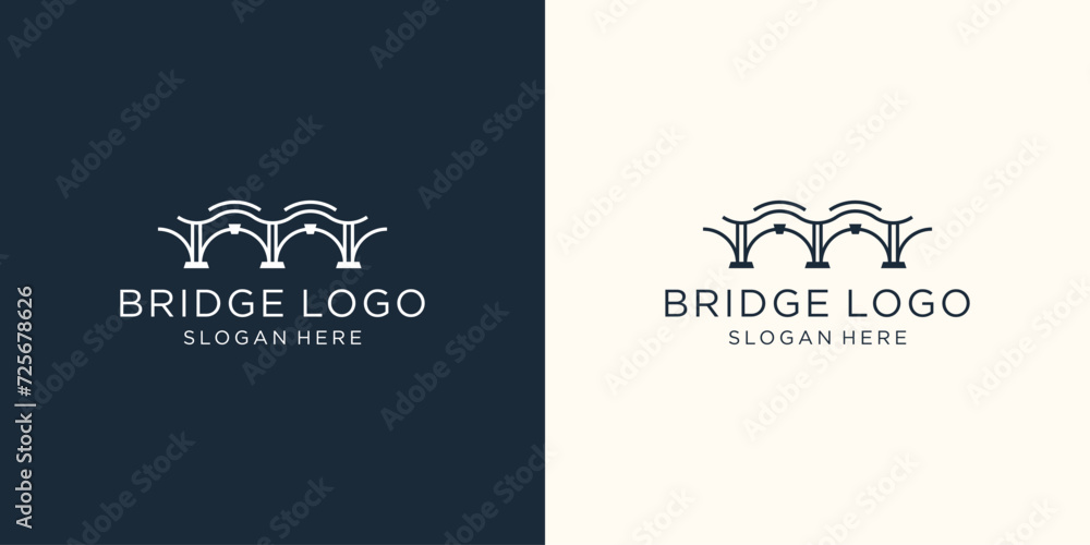 bridge logo vector icon illustration line outline monoline bridge logo vector icon illustration line outline monoline