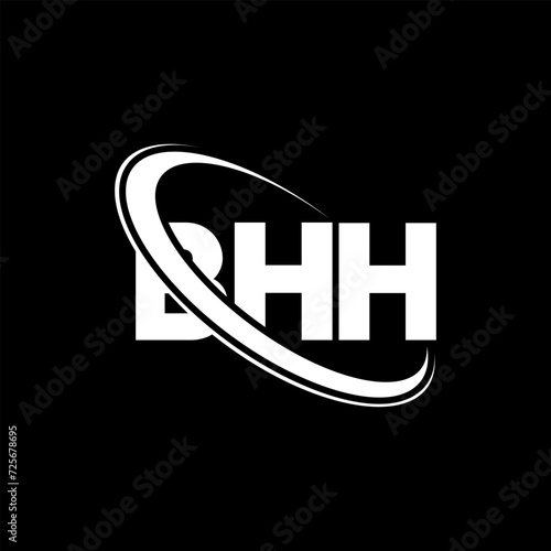 BHH logo. BHH letter. BHH letter logo design. Initials BHH logo linked with circle and uppercase monogram logo. BHH typography for technology, business and real estate brand. photo