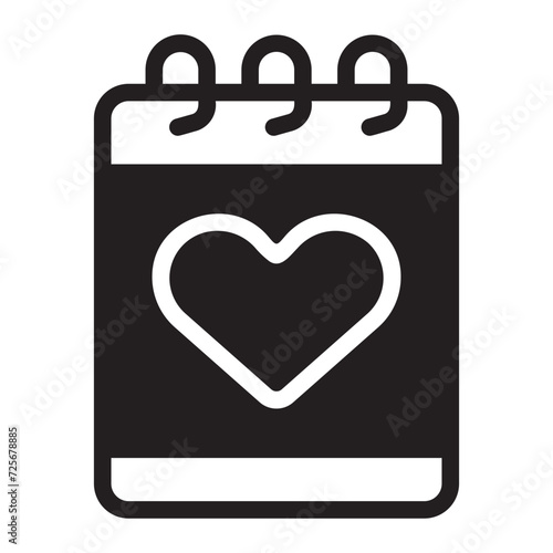 valentines day glyph icon
