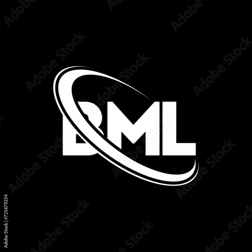 BML logo. BML letter. BML letter logo design. Initials BML logo linked with circle and uppercase monogram logo. BML typography for technology, business and real estate brand. photo