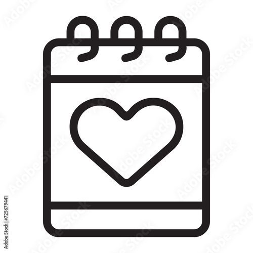 valentines day line icon
