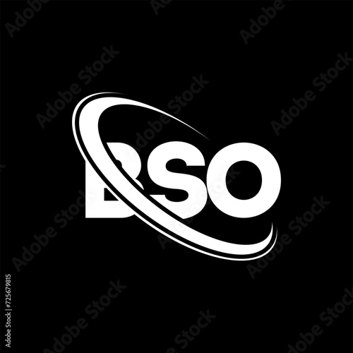 BSO logo. BSO letter. BSO letter logo design. Initials BSO logo linked with circle and uppercase monogram logo. BSO typography for technology, business and real estate brand.