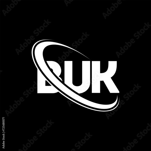 BUK logo. BUK letter. BUK letter logo design. Initials BUK logo linked with circle and uppercase monogram logo. BUK typography for technology, business and real estate brand.