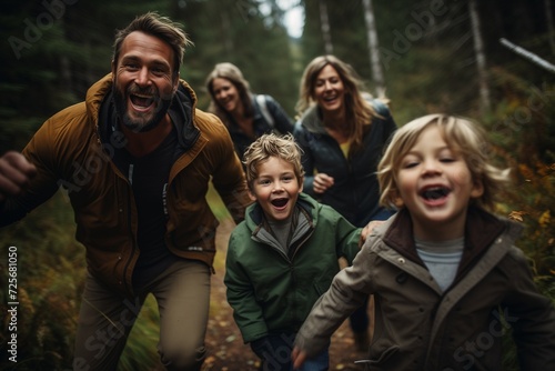Children and family enjoying a moment outdoor