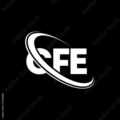 CFE logo. CFE letter. CFE letter logo design. Initials CFE logo linked with circle and uppercase monogram logo. CFE typography for technology, business and real estate brand. photo